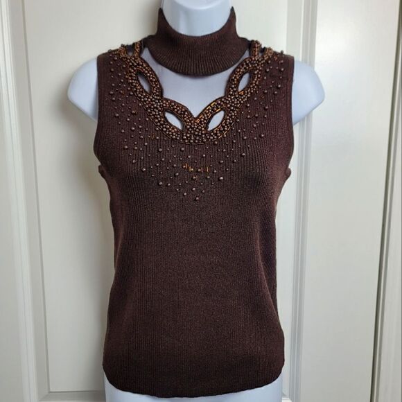 CABLE & GAUGE Silk Blend Top - Picture 1 of 7
